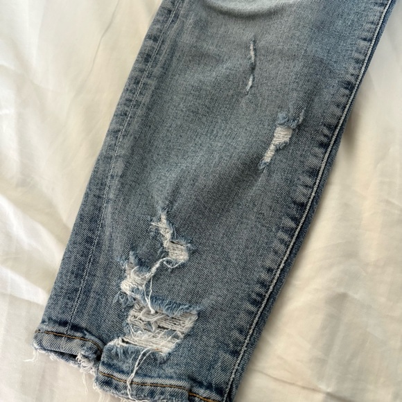 Agolde Light Blue Distressed Skinny Jeans Sophie Cropped Denim - Picture 11 of 16